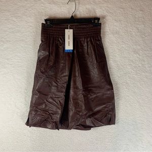 Samsoe Samsoe Genuine Leather‎ Shorts Brown Size S NWT 5759